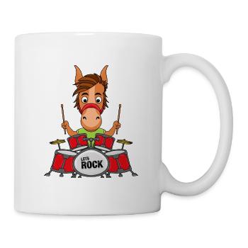 MUSIKER - SCHLAGZEUG - PFERD - PONY - TROMMLER - Tasse - Weiß - Rechts