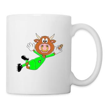 FLIEGENFÄNGER - TORWART - FUßBALL - RIND - KUH - Tasse - Weiß - Rechts