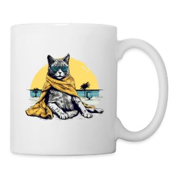 Koki, die Pascha-Katze - Tasse - Weiß - Rechts