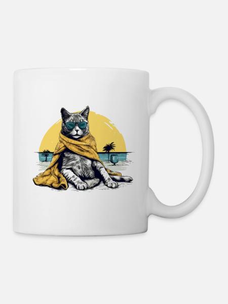 Koki, die Pascha-Katze - Tasse - Weiß