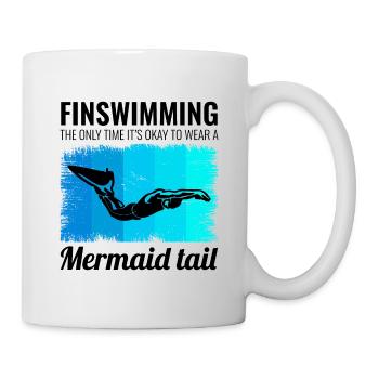 Finswimming Fin Swimming Swimmer Swim Water sport - Mug - white - Right