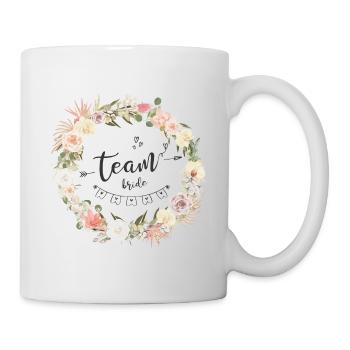 T-shirt EVJF Crown bohemian flower Team Bride - Mug - white - Right