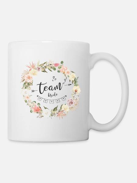 T-shirt EVJF Crown bohemian flower Team Bride - Mug - white