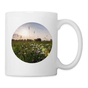 Landschaft mit Blumen im Sonnenlicht - Tasse - Weiß - Rechts