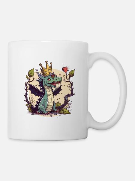 Gekrönter Drache - Tasse - Weiß