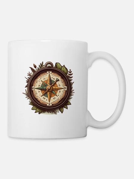 Boussole vintage - Mug blanc - blanc