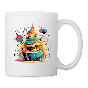 Geburtstagskuchen - Tasse - Weiß - Rechts