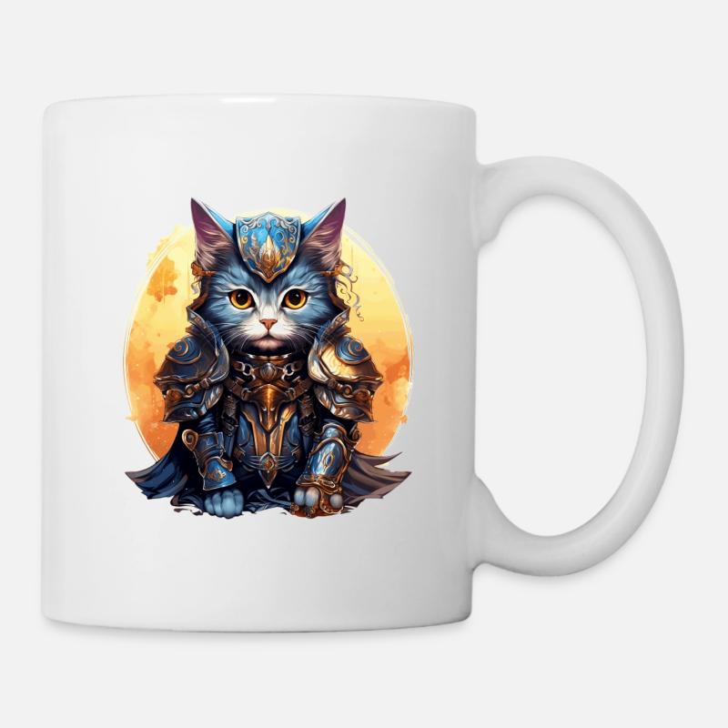 Katze in Ritter Rüstung,Ai Gen - Tasse - Weiß