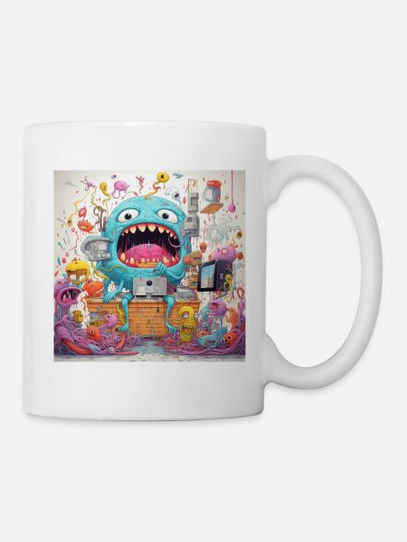 Monster Doodle 3 - Tasse - Weiß