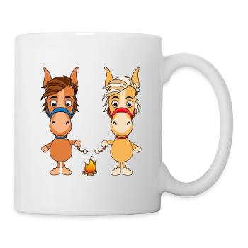 PFERDE - PONY - LAGERFEUER - MARSHMALLOWS - TIERE - Tasse - Weiß - Rechts