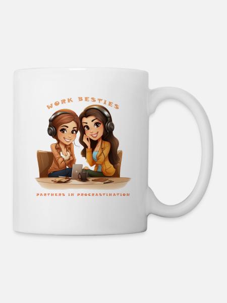 Arbeitsbesties, Bestien, Partner in der Prokrastination - Tasse - Weiß