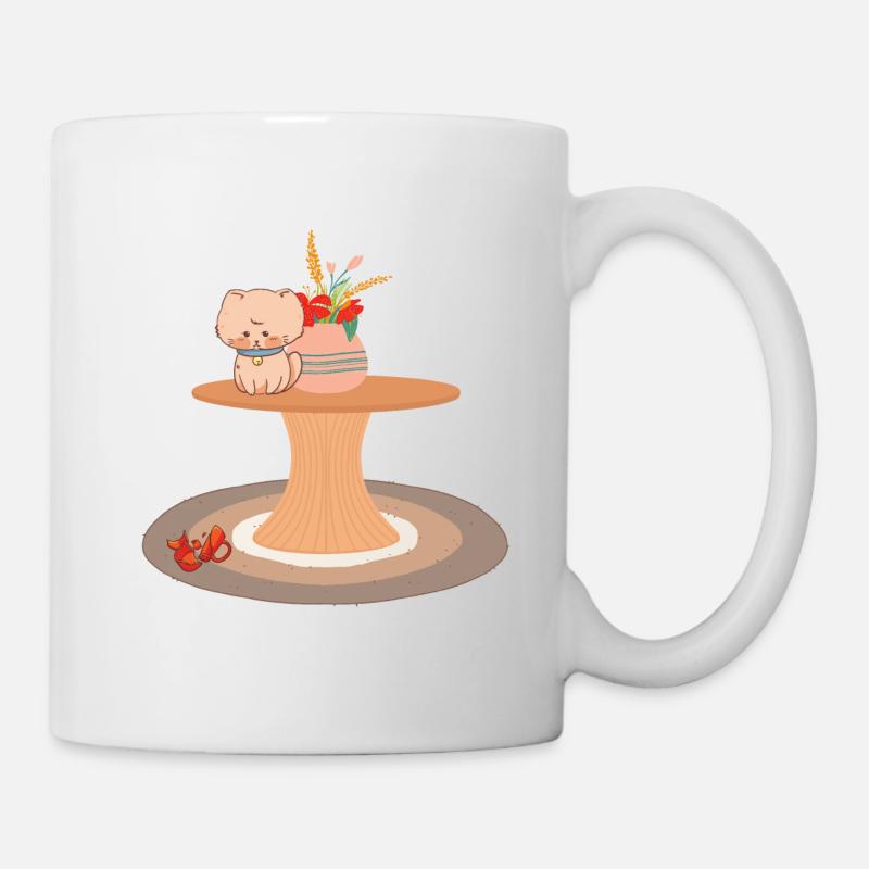 Freche Katze - Tasse - Weiß