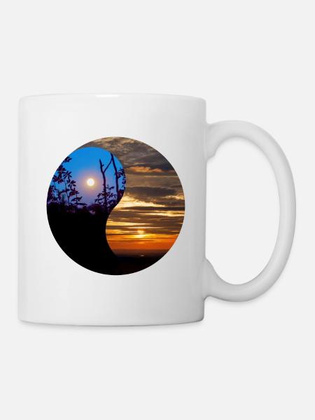 Yin and Yang of day and night in nature - Mug - white
