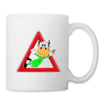 FUßBALL - TORWART - KUH - FLIEGENFÄNGER - SPORT - Tasse - Weiß - Rechts
