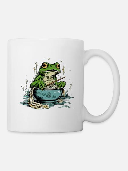 Miki la grenouille gourmande - Mug blanc - blanc