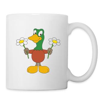 ENTE - BLUMEN - TIER - VOGEL - KINDER - BABY - Tasse - Weiß - Rechts