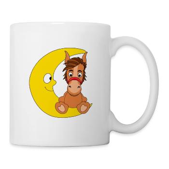 MOND - PFERD - PONY - TIER - KINDER - BABYS - Tasse - Weiß - Rechts
