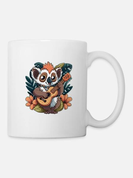 Ukuléléliste lémurien - Mug blanc - blanc