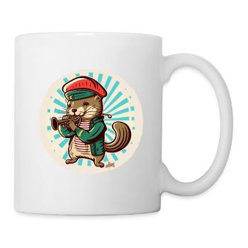 Trompettiste vison - Mug blanc - blanc - Droite