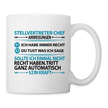 Stellvertreter Chef Stellvertretung Anweisungen - Tasse - Weiß - Rechts