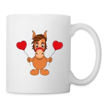LUFTBALLONS - HERZCHEN - LIEBE - PFERD - PONY - Tasse - Weiß - Rechts