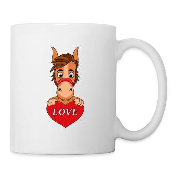 LIEBE - HERZ - PFERD - PONY - REITEN - TIER - KIND - Tasse - Weiß - Rechts