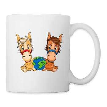 ERDE - WELT - PLANET - PFERDE - PONYS - REITEN - Tasse - Weiß - Rechts