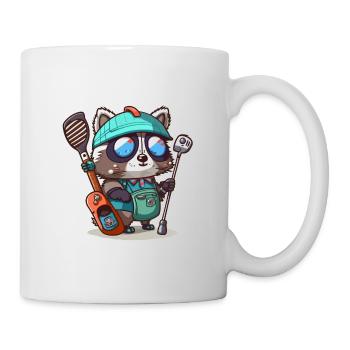 Waschbär-Golfer - Tasse - Weiß - Rechts