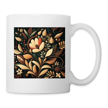 Botanicals Herbstliches Blumenmuster - Tasse - Weiß - Rechts