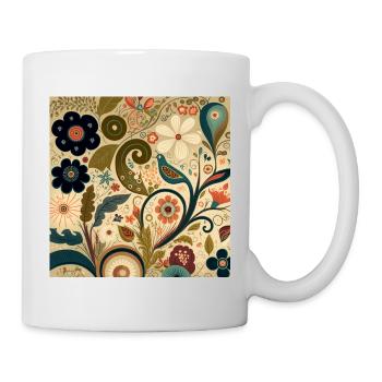 Botanicals Autumnal Flower Pattern - Mug - white - Right
