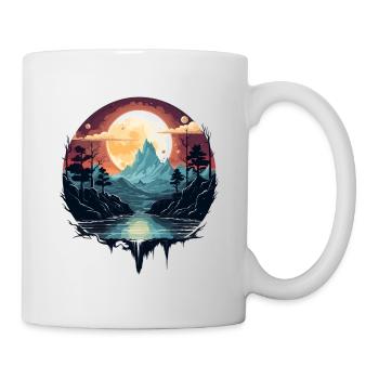 Fantasy Landschaft bei Mondlicht - Tasse - Weiß - Rechts