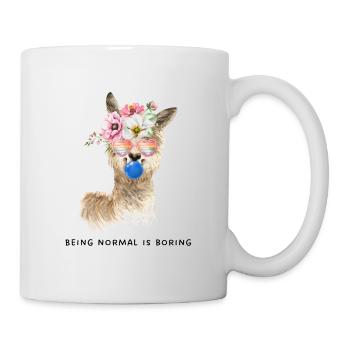 normal is boring Lama - Tasse - Weiß - Rechts