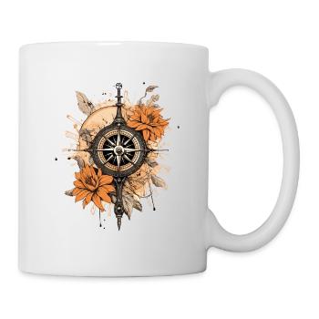 Kompass floral - Tasse - Weiß - Rechts