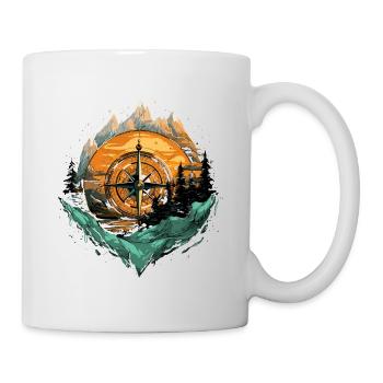Kompass Wald Berge - Tasse - Weiß - Rechts