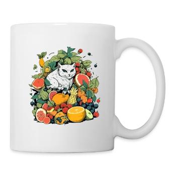Mathéo, die Katze in der Frucht - Tasse - Weiß - Rechts