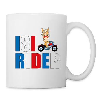 ISI RIDER - MOTORRAD - PFERD - Tasse - Weiß - Rechts