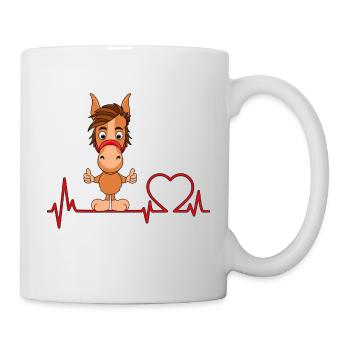 PFERD - PONY - REITEN - LIEBE - HERZSCHLAG - Tasse - Weiß - Rechts