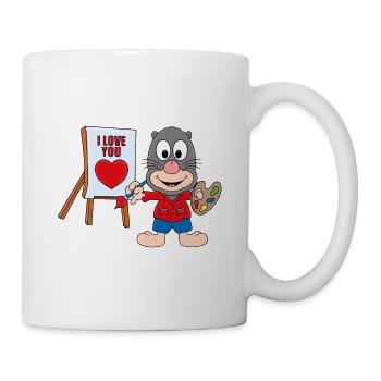 MAULWURF - MALER - MALEN - I LOVE YOU - Tasse - Weiß - Rechts