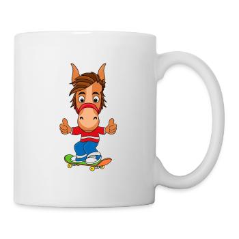 SKATEBOARD - PFERD - PONY - SPORT - TIER - Tasse - Weiß - Rechts