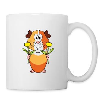 BLUMEN - MEERSCHWEINCHEN - TIER - LIEBE - Tasse - Weiß - Rechts