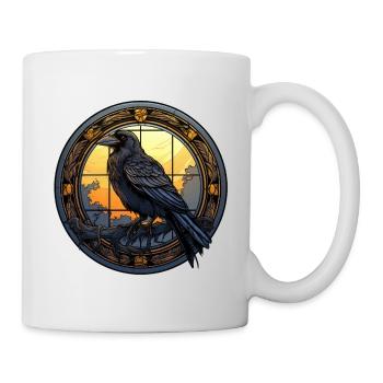 Rabe - Tasse - Weiß - Rechts