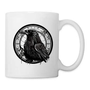 Rabe - Tasse - Weiß - Rechts