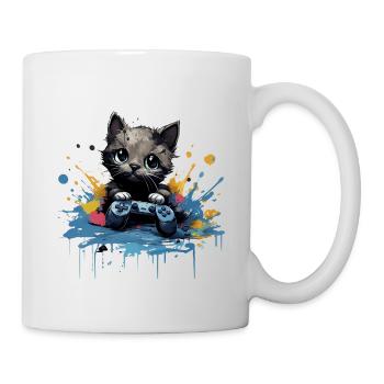 Niedliches Katzen-Gaming-Design - Tasse - Weiß - Rechts