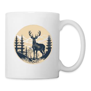 Hirsch - Tasse - Weiß - Rechts