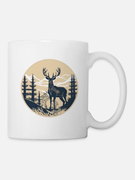 Hirsch - Tasse - Weiß