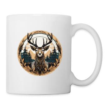 Hirsch - Tasse - Weiß - Rechts