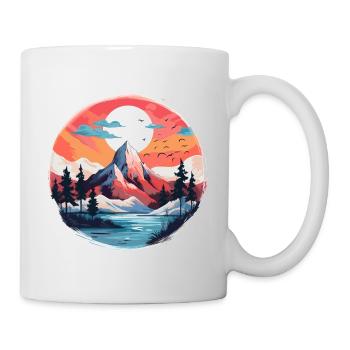 Nature Mountain Landscape River - Mug - white - Right