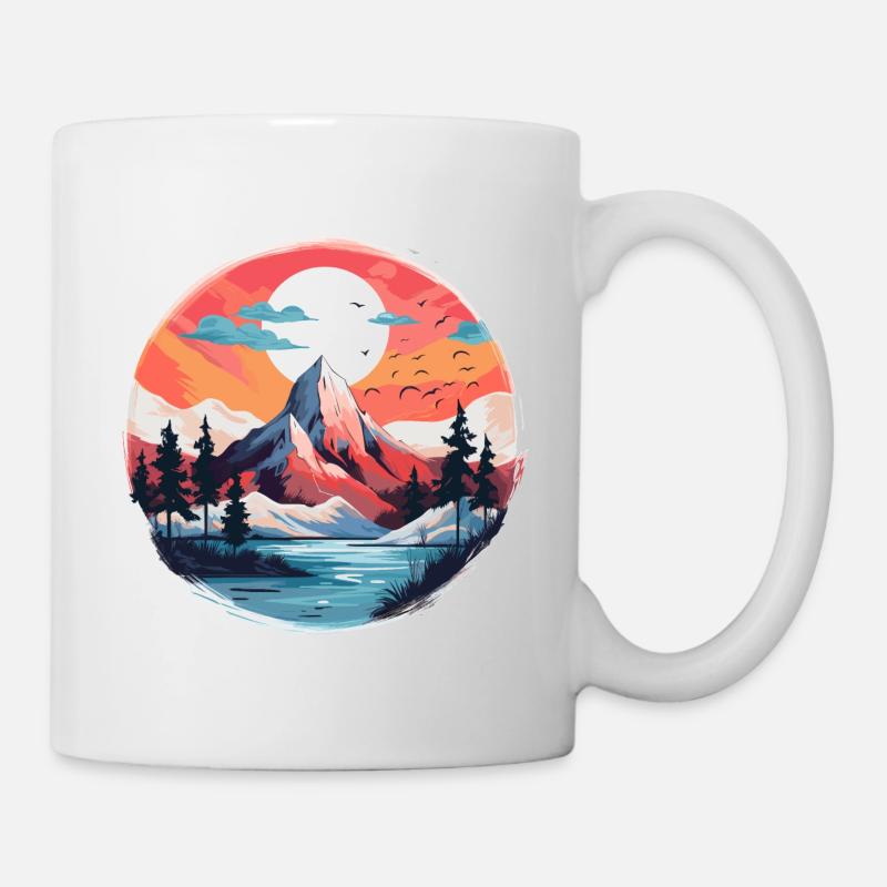 Nature Mountain Landscape River - Mug - white