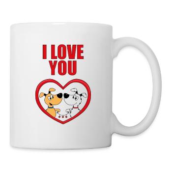 I LOVE YOU - HUNDE - Tasse - Weiß - Rechts
