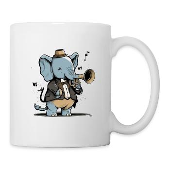 Jazziger Elefant - Tasse - Weiß - Rechts